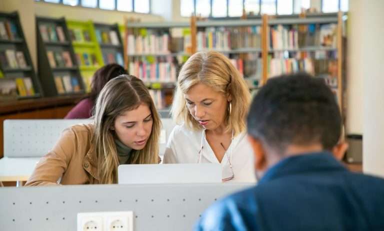 women in library